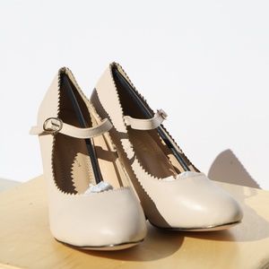 Chase + Chloe Kimmy Zigzag Mary Jane Pump Nude 6.5
